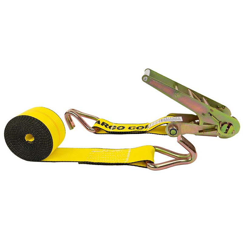 3 X 30' ສາຍ Ratchet ສີເຫຼືອງມີ Hooks ສາຍ