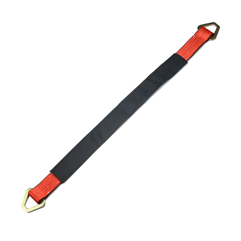 36INCH x 2INCH Car Axle Straps with D-Ring Red