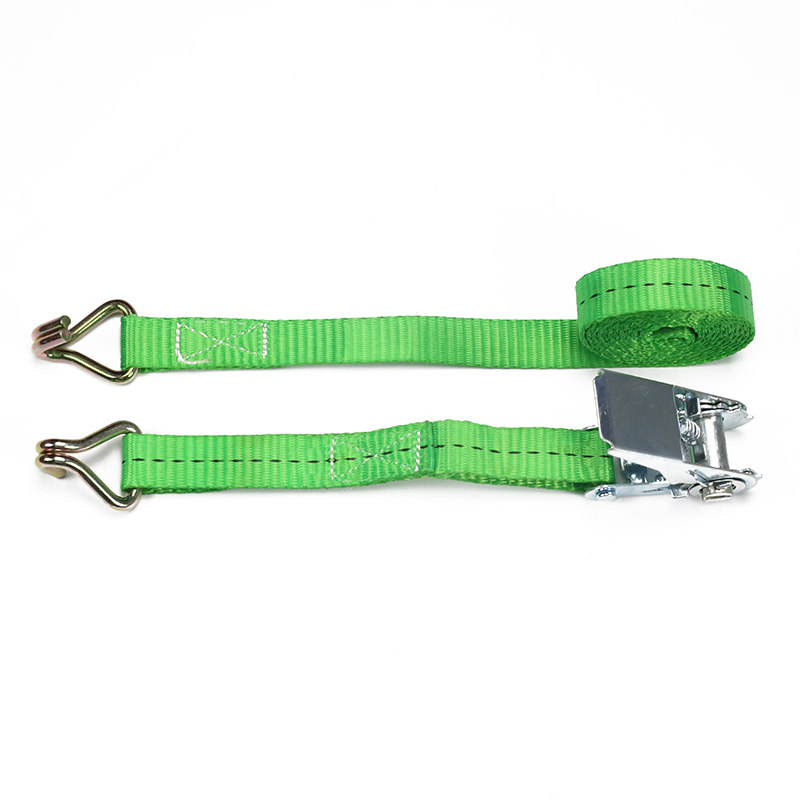 ສີຂຽວ Doubie J hook Ratchet Straps